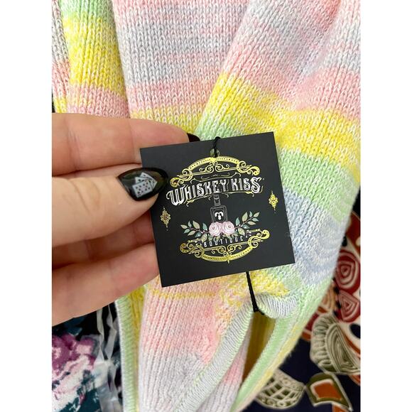 WHISKEY KISS Boutique Pastel Rainbow Knit Halter Bodycon Dress - Picture 8 of 9